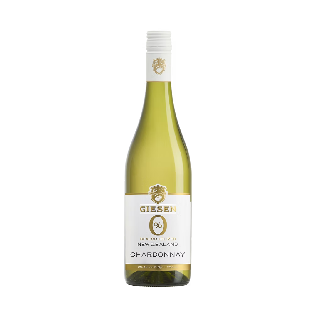 Giesen Chardonnay wine bottle on a white background