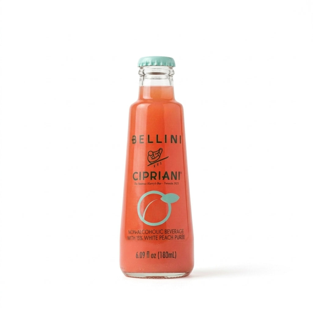 Bottle of Bellini by Cipriani on a white background