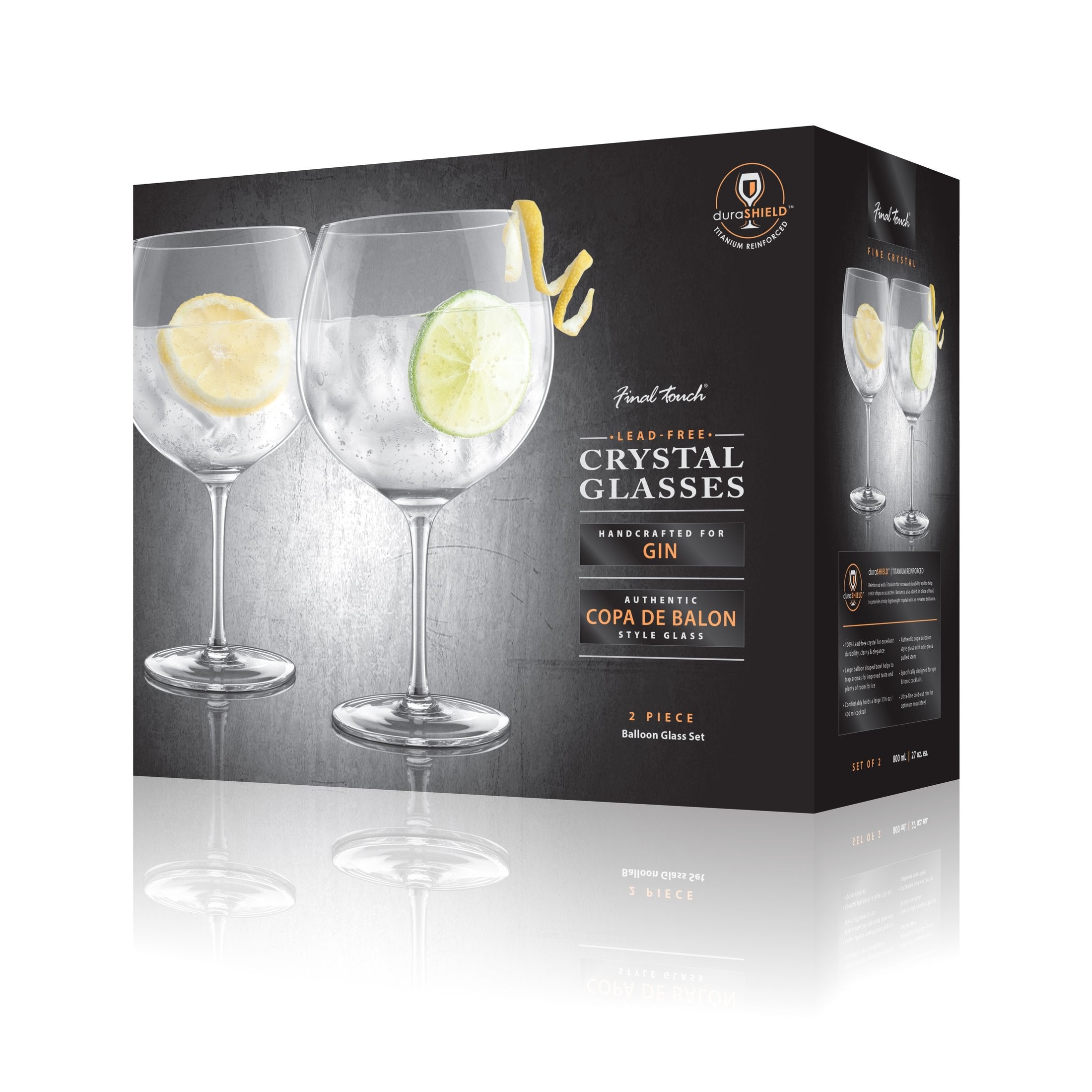Extra Large Lead-Free Crystal Copa de Balon Cocktail Glasses | Set of 2