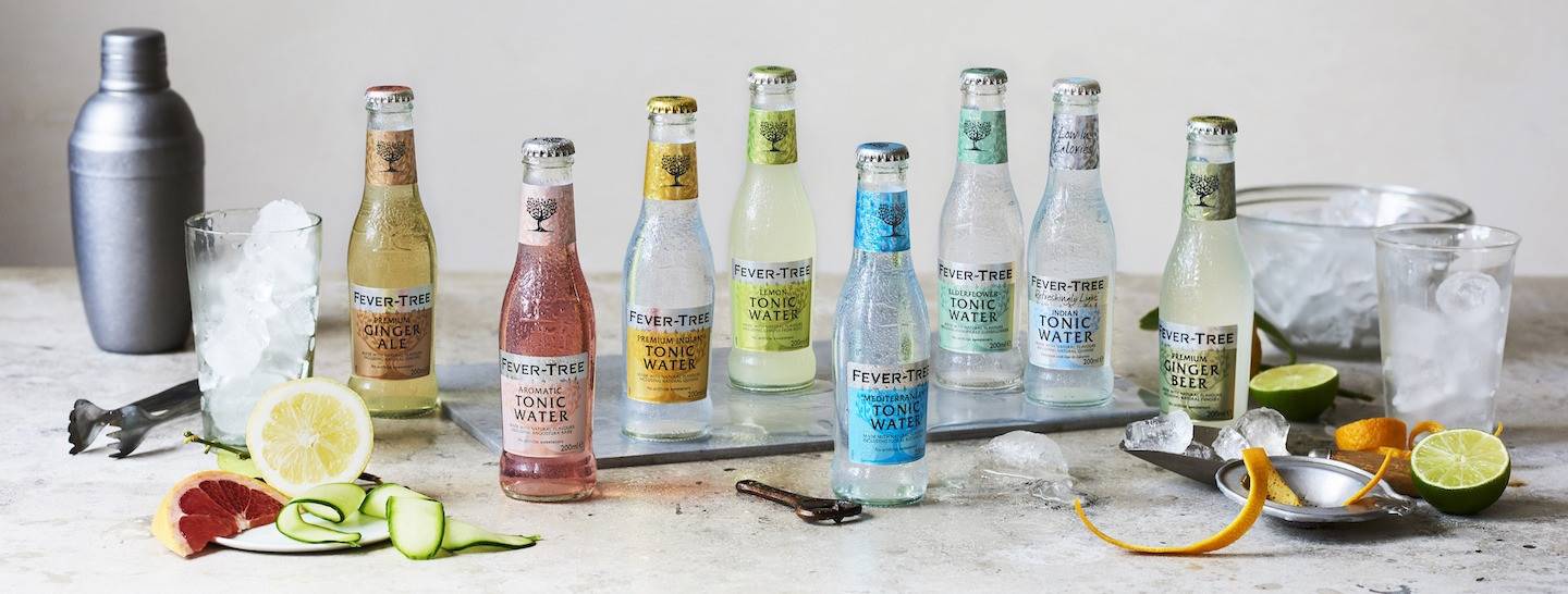 bottles of Fever-Tree mixers