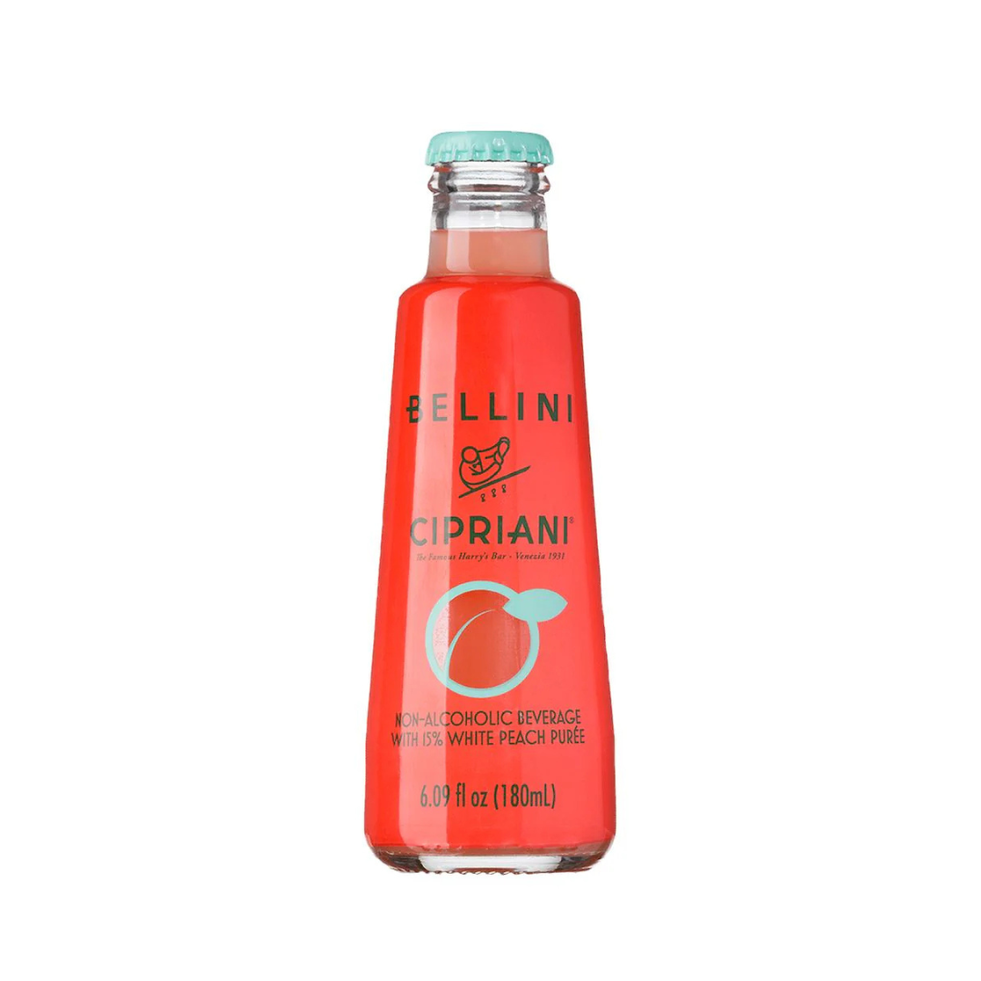 Cipriani Bellini non-alcoholic beverage bottle on a white background