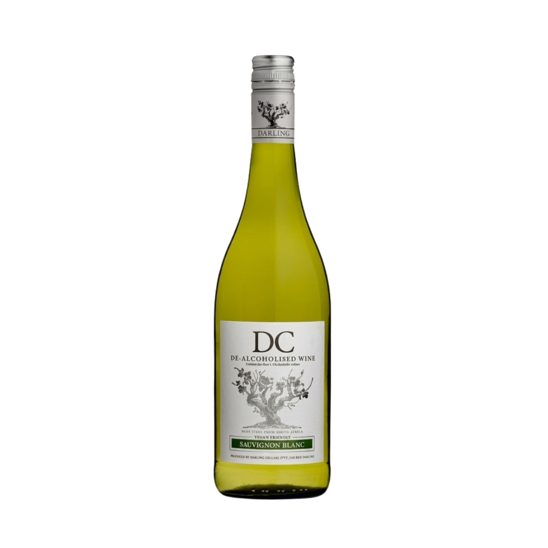 Bottle of DC declassified wine on a white background