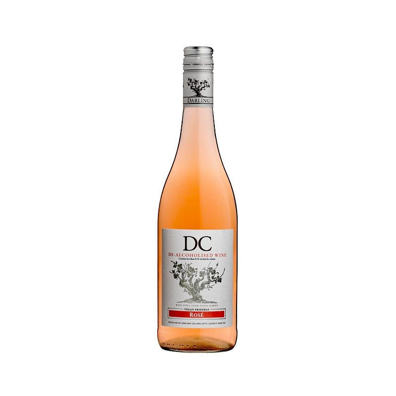 Bottle of DC Rosé wine on a white background