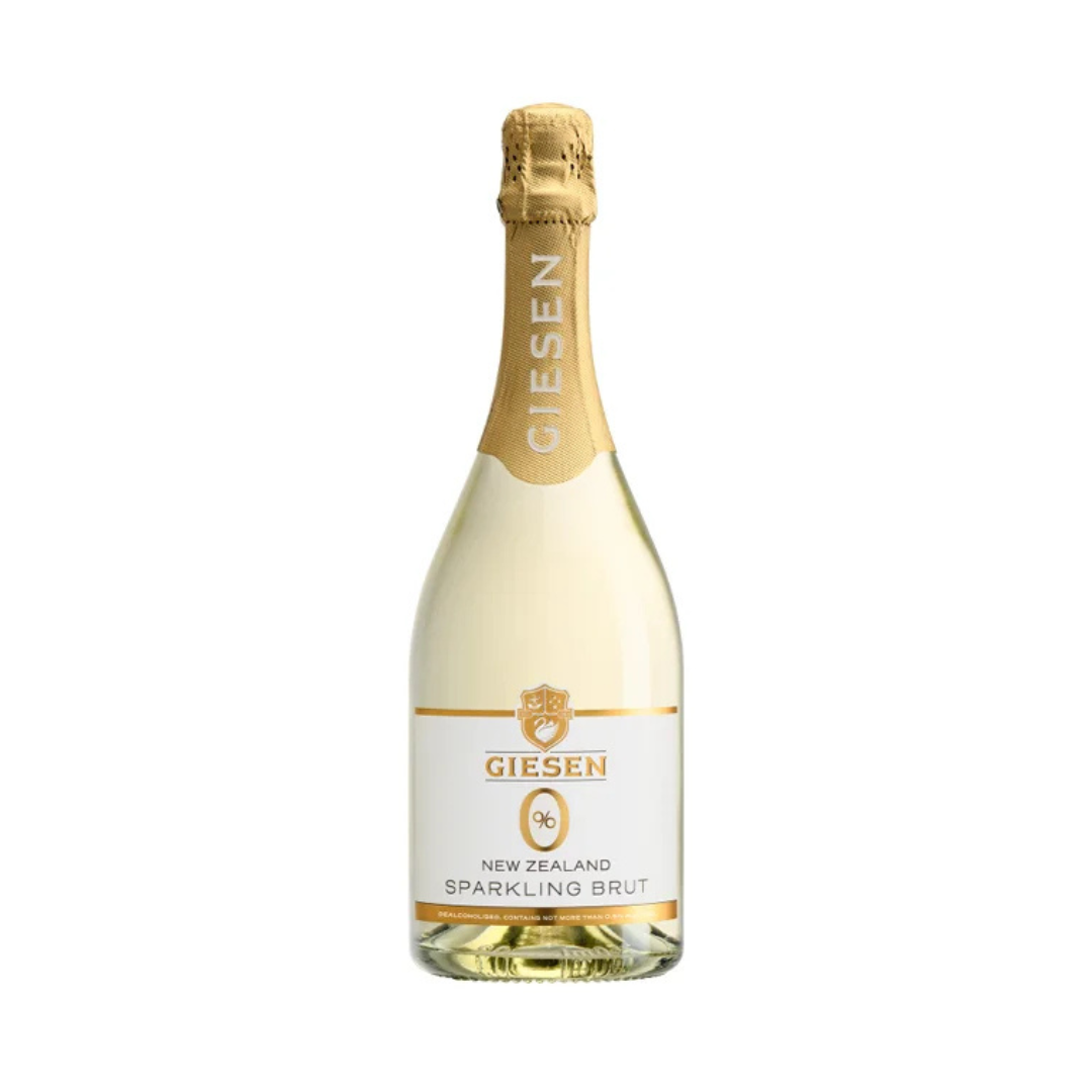 Bottle of Giesen sparkling wine on a white background