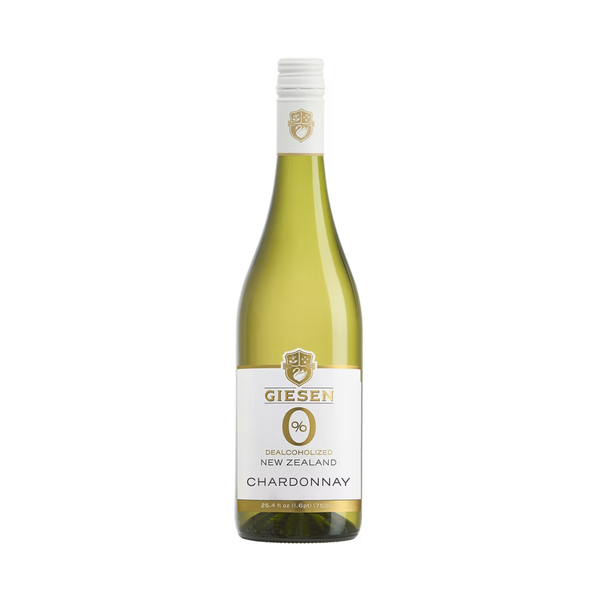 Giesen Chardonnay wine bottle on a white background