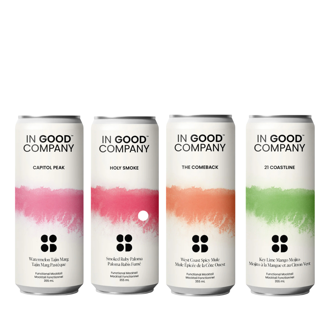 In Good Company 4-Pack Sampler — four functional mocktails with adaptogens, vitamins, and natural caffeine.