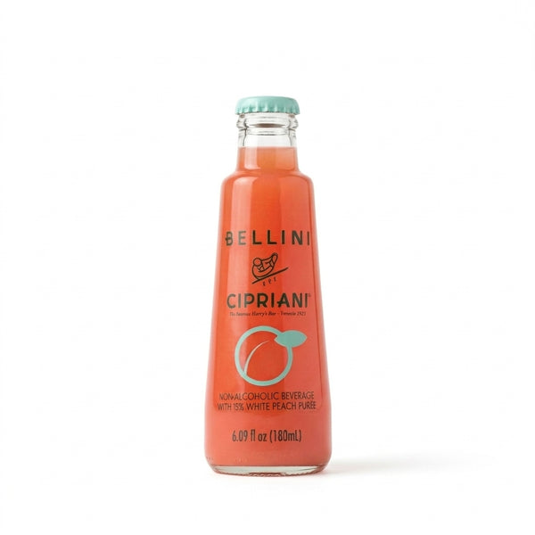 Bottle of Bellini by Cipriani on a white background