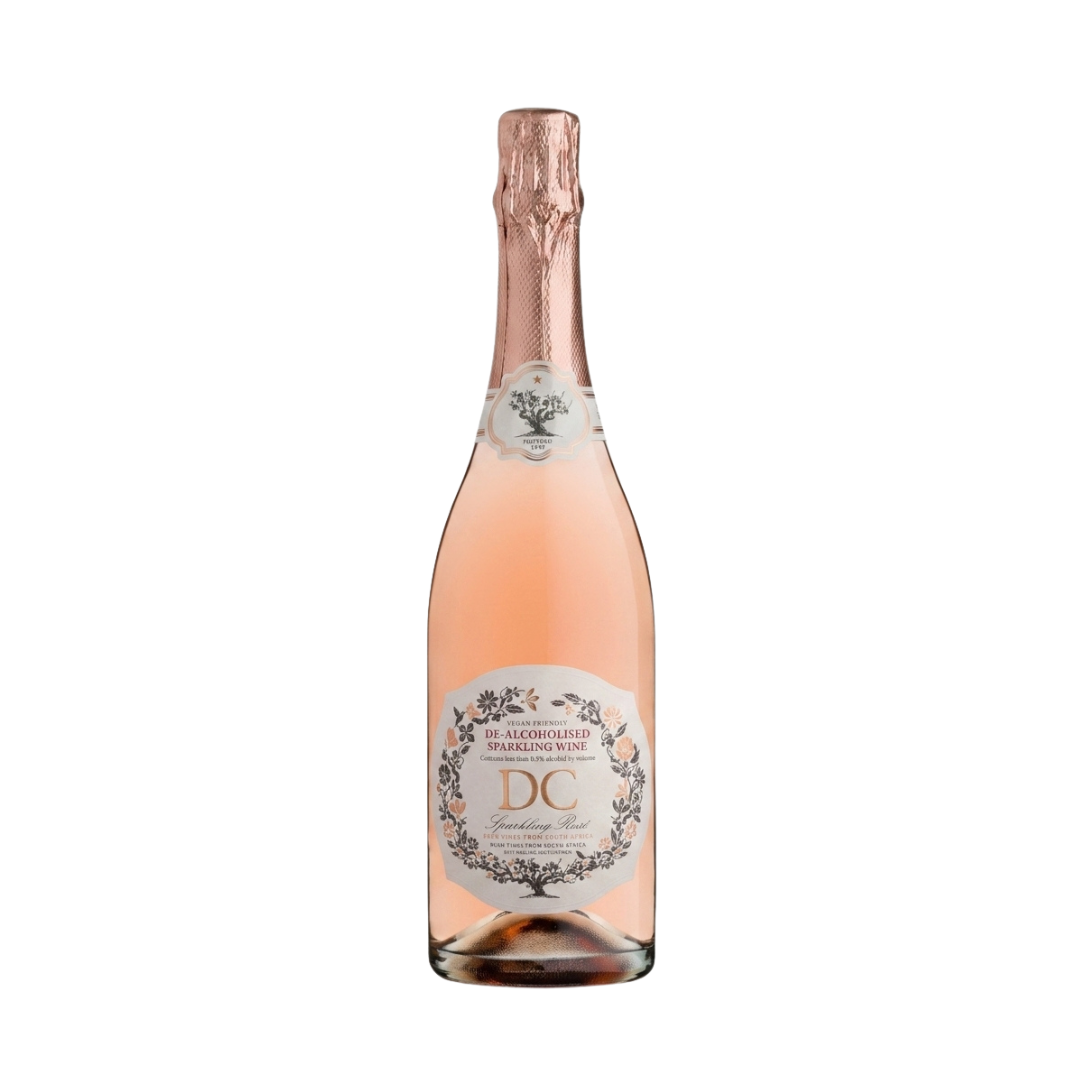 Bottle of DC sparkling wine on a white background