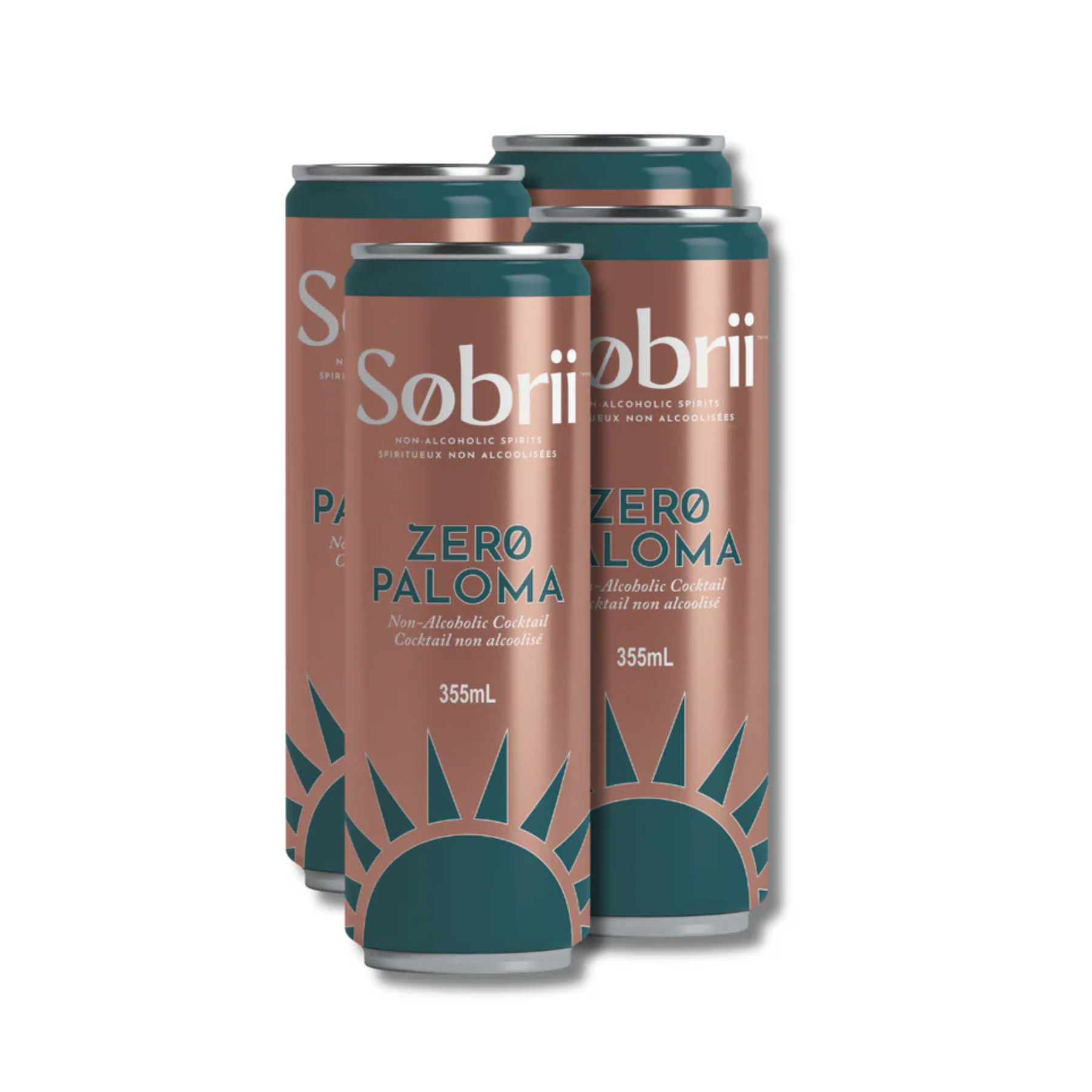 Sobrii Zero Paloma 4-pack non-alcoholic cocktail, premium alcohol-free Paloma alternative, 355mL cans